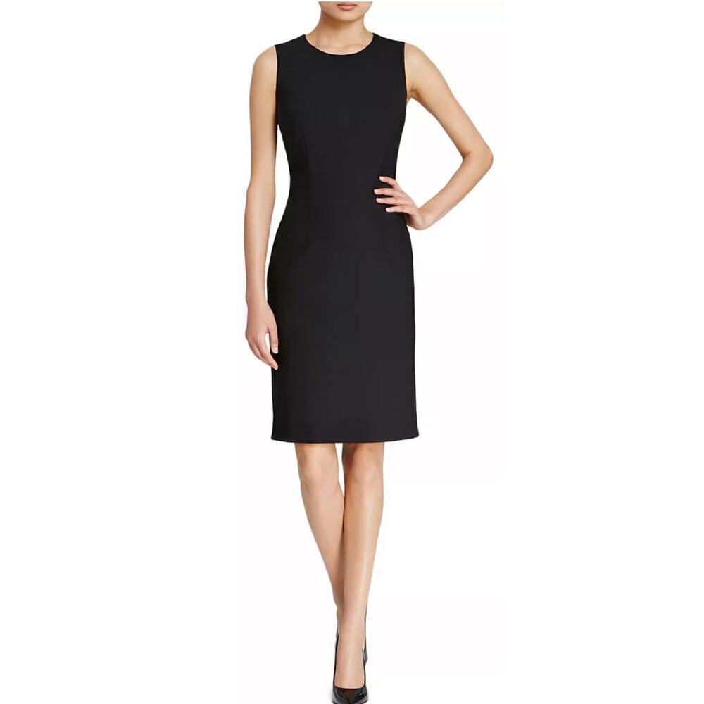 BOSS Dirusa Fundamental Sheath Dress Size 2 Black Corporate Dress Classy Chic